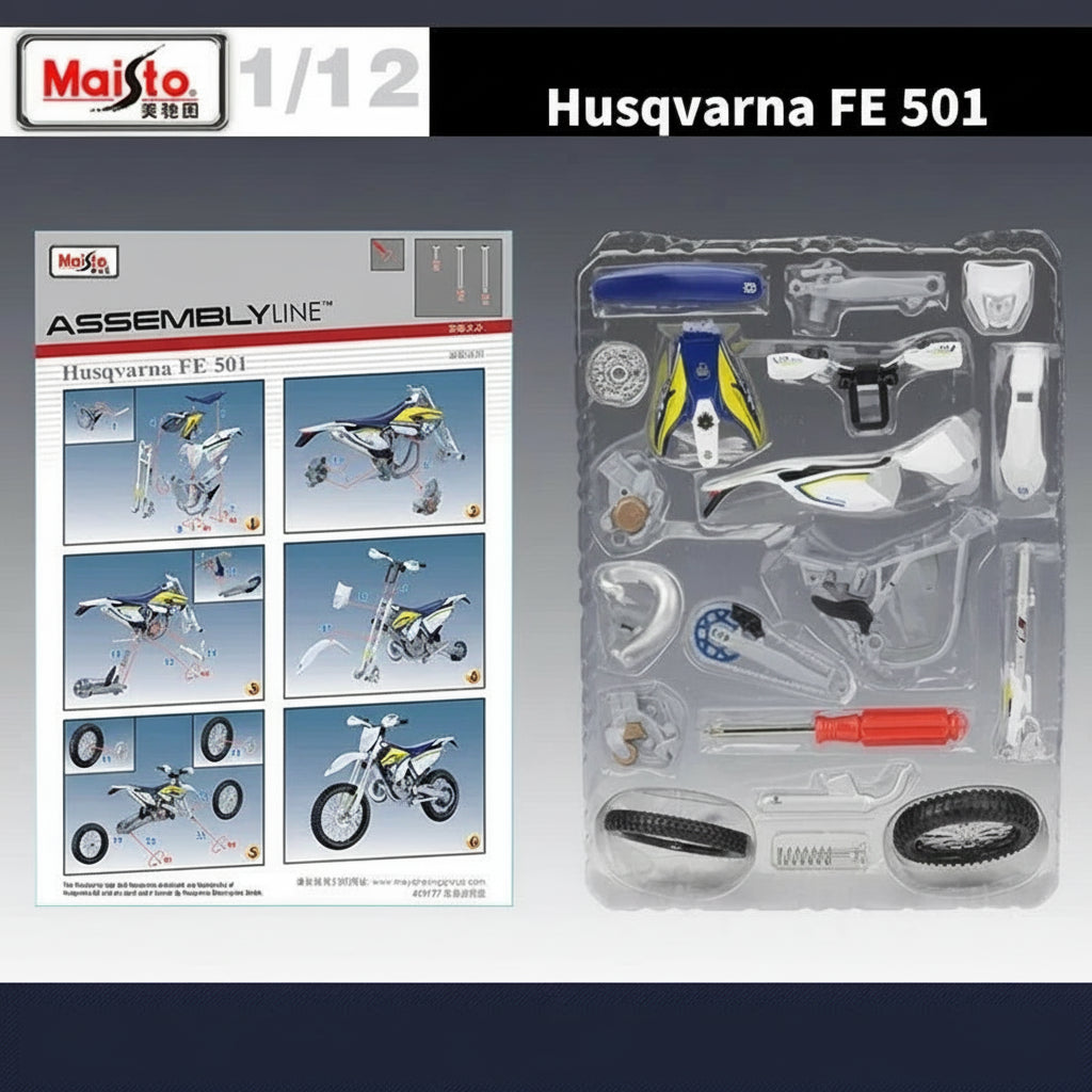 1:12 Scale Maisto Husqvarna FE 501 Assembly Diecast Dirtbike