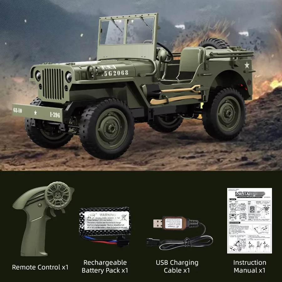 1:10 Scale Military Jeep Remote Control 4WD