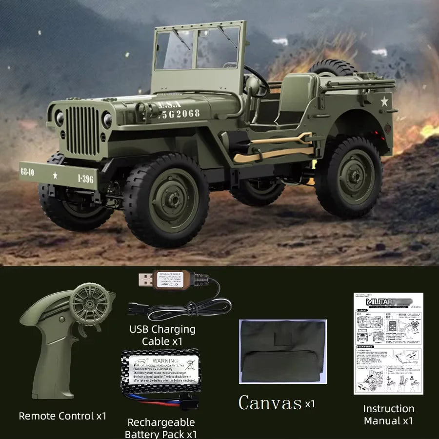 1:10 Scale Military Jeep Remote Control 4WD