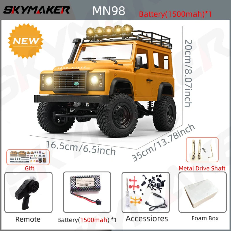 1:12 Scale Land Rover Defender Remote Control Rock Climber 4WD