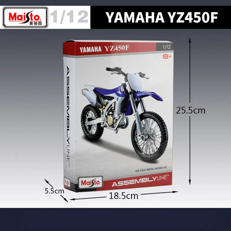 1:12 Scale Yamaha YZ450F Maisto Assembly Line Diecast Dirtbike