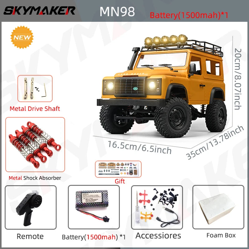 1:12 Scale Land Rover Defender Remote Control Rock Climber 4WD