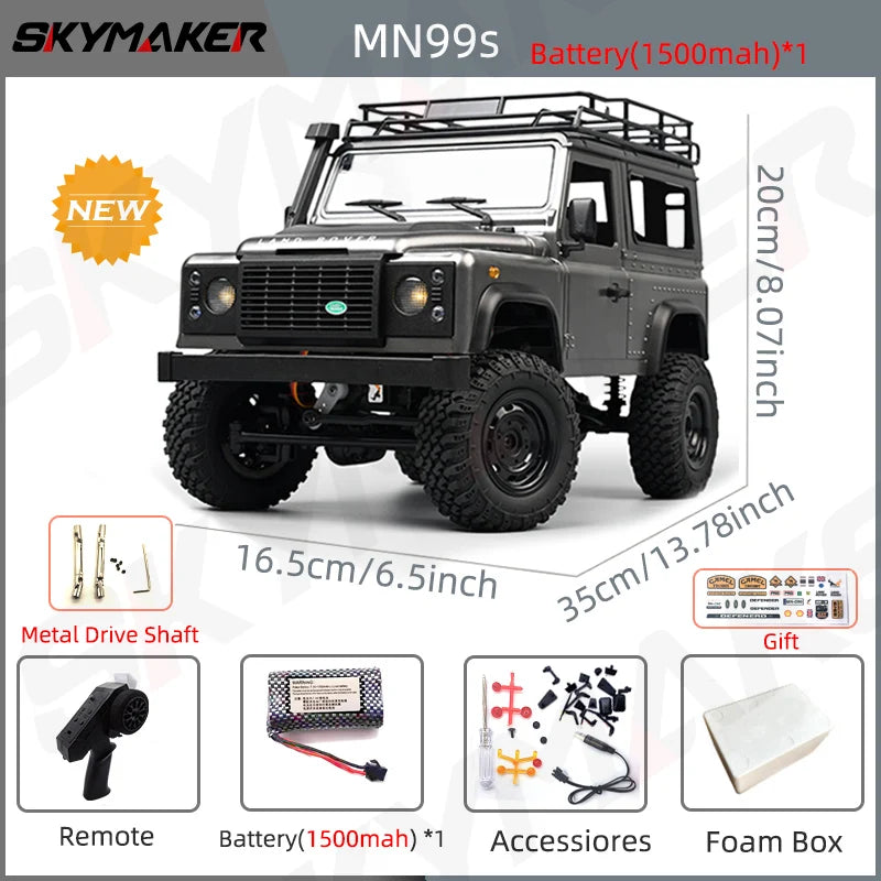 1:12 Scale Land Rover Defender Remote Control Rock Climber 4WD