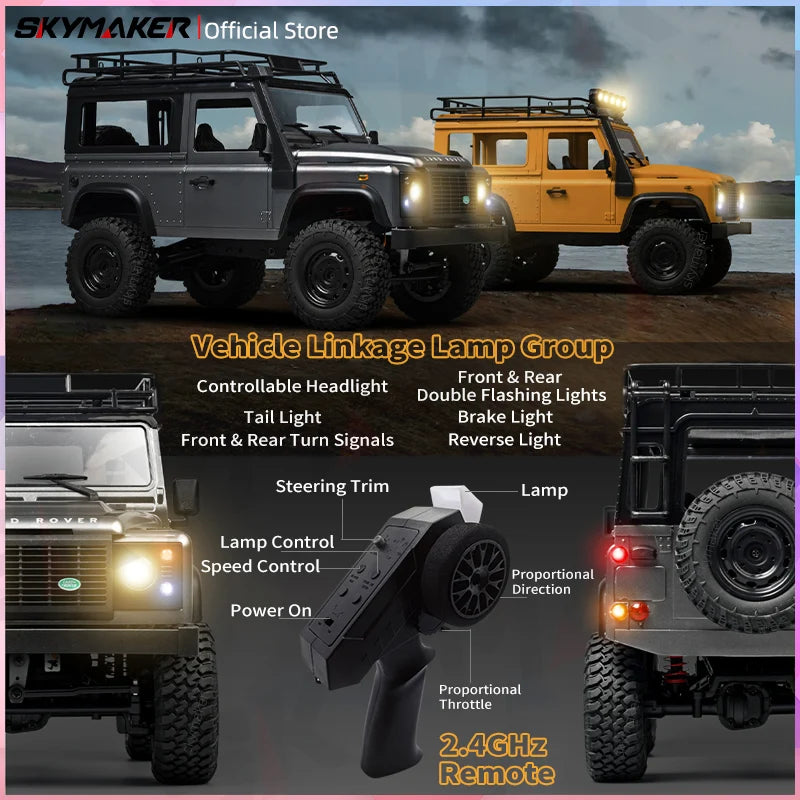 1:12 Scale Land Rover Defender Remote Control Rock Climber 4WD