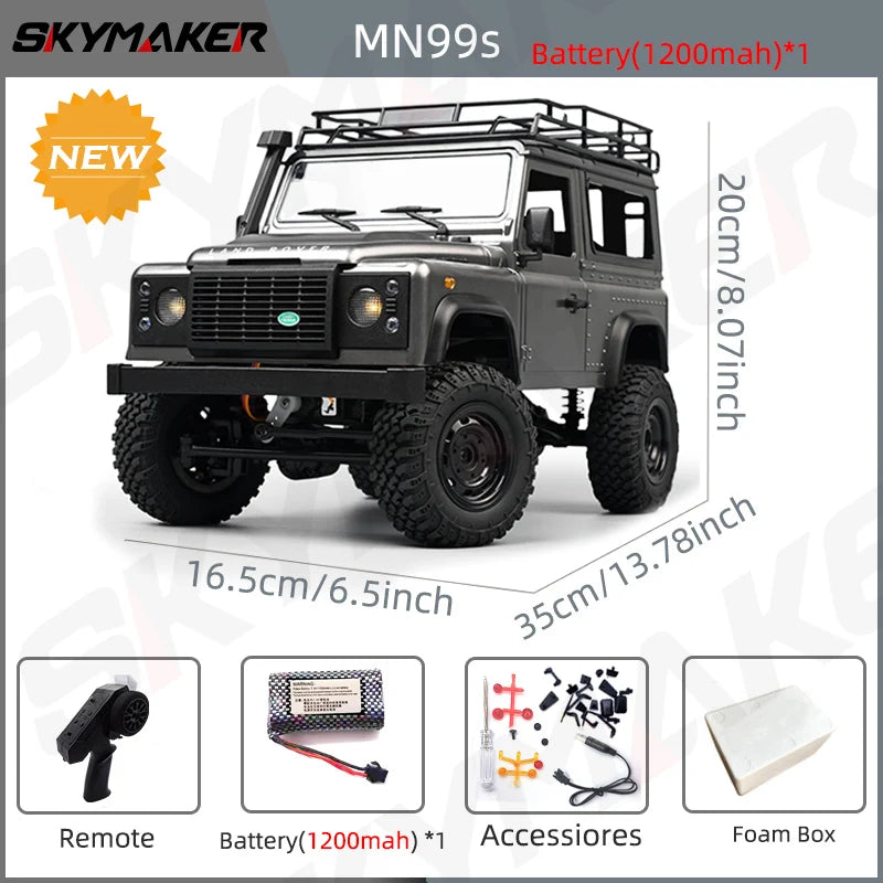 1:12 Scale Land Rover Defender Remote Control Rock Climber 4WD