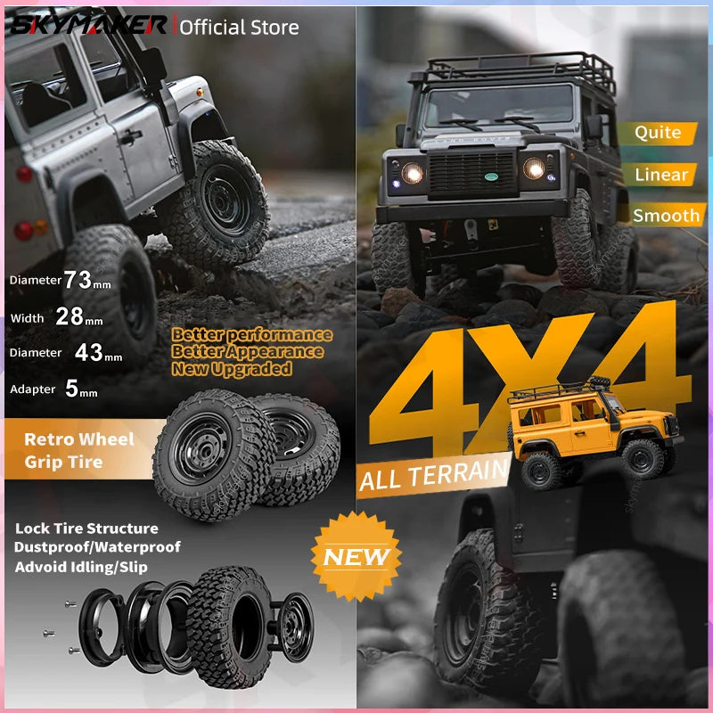 1:12 Scale Land Rover Defender Remote Control Rock Climber 4WD